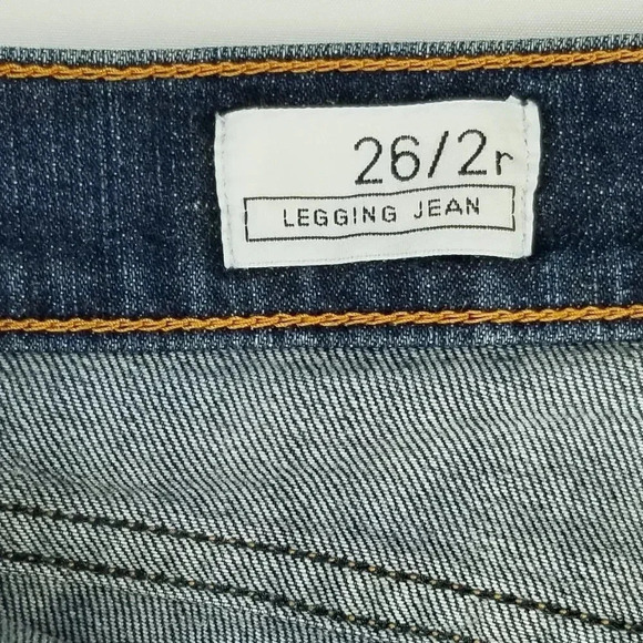 Gap 1969 26/2R Legging Women's Blue Denim Raw Hem/Slit Jeans Size 26X29 - Picture 5 of 11
